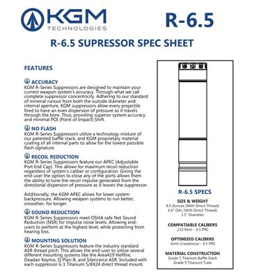 KGM Technologies R6.5 SUPPRESSOR **IN STOCK**