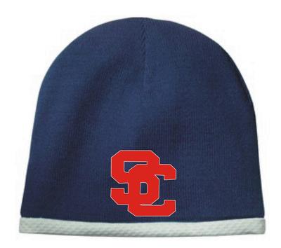 Sanmar Navy/White Beanie W/2- Color Logo