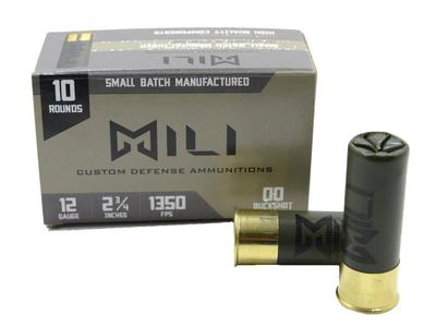 MILI CUSTOM DEFENSE AMMUNITION 12GA 00 BUCK SHOT, 2 3/4