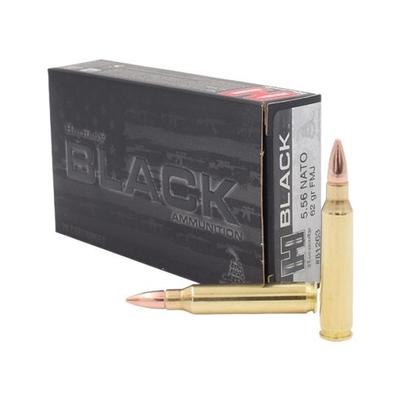 HORNADY BLACK 5.56 NATO 62GR FMJ CENTERFIRE RIFLE AMMUNITION 20RDS – 81263