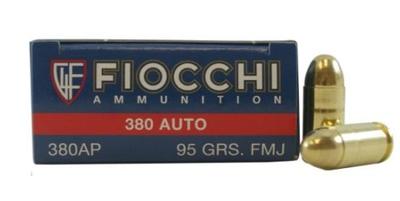 FIOCCHI .380 AUTO/ACP 95GR FMJ AMMUNITION 50RDS - 380AP