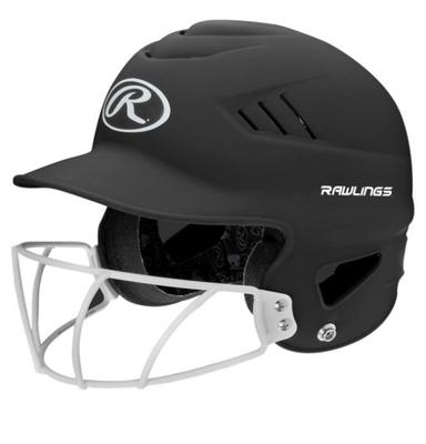 Rawlings® RCFHLFG-MBK - Coolflo™ Black Softball Batting Helmet/Face Guard