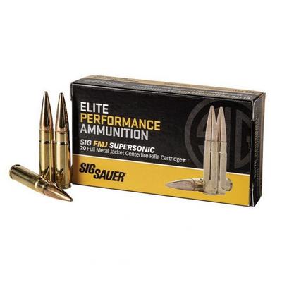 SIG SAUER ELITE BALL 125 GR FMJ .300 BLACKOUT AMMO, 20/BOX - E300B1-20