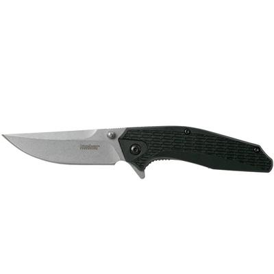 KERSHAW Coilover 3in Stonewash Drop Point Black FRN Handle Spring Assited Knife (1348)