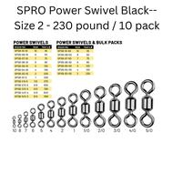  Spro Power Swivel Black-- Size 2 - 230 Pound/10 Pack