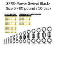  Spro Power Swivel Black- Size 6 - 80 Pound/10 Pack
