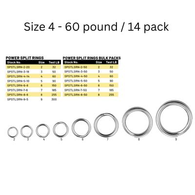SPRO Power Split Rings - Size 4 - 60 pound / 14 pack