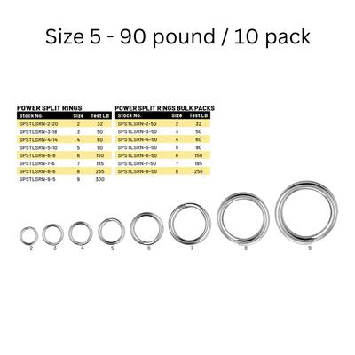 SPRO Power Split Rings - Size 5 - 90 pound / 10 pack