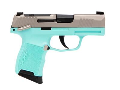 Sig Sauer P365 380ACP NKL/TURQUOISE 10+1 365-380-REB-MS | OPTIC READY 380 ACP