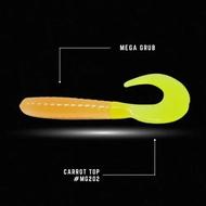  Crappie Monster Megga Grub 2 1/4in 10pk- Carrot Top