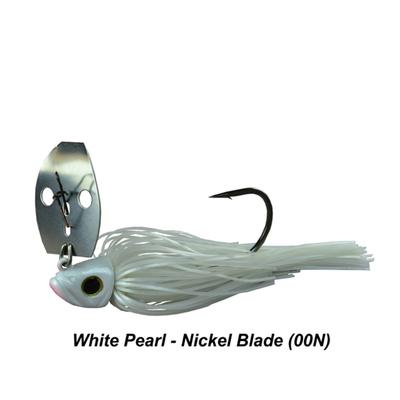 Picasso Aaron Martens Shock Blade Vibrating Jig 1/2OZ- WHITE PEARL/NK BLADE