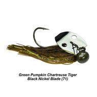  Picasso Lures 1/2oz.Knocker- Gn.Pump.Chart Tiger - Black Nickel Blade