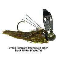  Picasso Lures 3/4oz Knocker Heavy Cover- Green Pumpkin Chartreuse Tiger - Black Nickel Blade