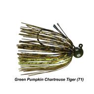  Picasso Lures 1/4oz Tungsten Little Spotty Jig - Green Pumpkin Chartreuse Tiger