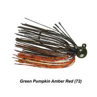  Picasso Lures 1/4oz Tungsten Little Spotty Jig - Green Pumpkin/Amber/Red