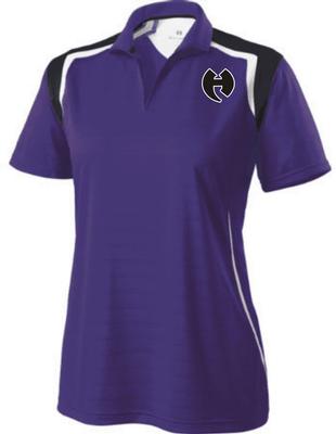  Required Ladies Holloway Purple/Bk/Wt Polo W/Logo