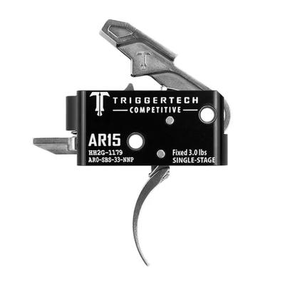 TriggerTech AR15 Single Stage Competitive Pro Curved Black/Stainless 3.0lb Trigger AR0-SBS-33-NNP