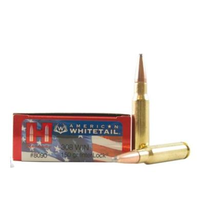 HORNADY 308 WIN 150GR INTERLOCK AMERICAN WHITETAIL AMMUNITION 20RDS -8090