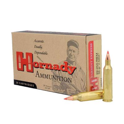 Hornady Varmint Express 22-250 Remington 55gr V Max Rifle Ammo - 20 Rounds