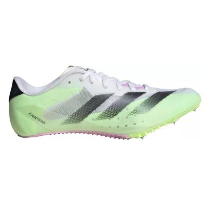 adidas Sprintstar Track and Field Cleats White/Black/Green Spark
