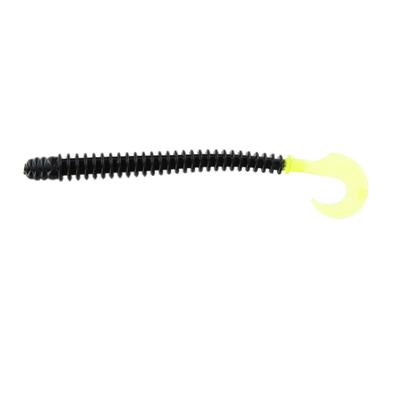 ZOOM BAIT COMPANY- 4 IN DEAD RINGER-20Pk- 	Black Chartreuse Tail