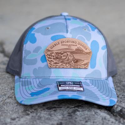 GSG FISH Leather Patch Hat -R112PFP-SALTWATER DUCK CAMO/CHARCOAL