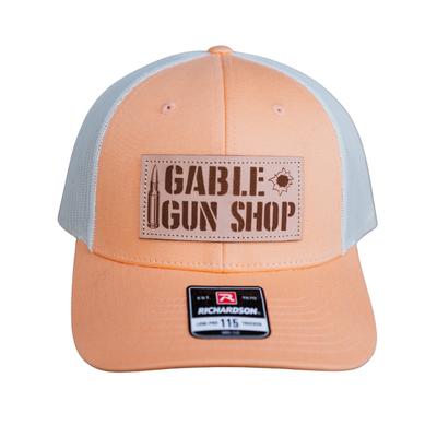 Gable Gun Shop - Leather Patch Hat- PEACH/BIRCH