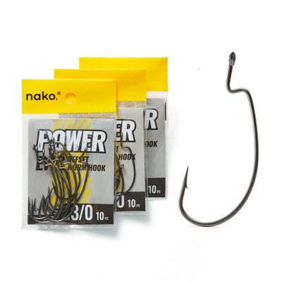 NAKO Power EWG Hooks| Offset Worm Hooks |  #2/0 OFFSET SHANK EWG WORM HOOK