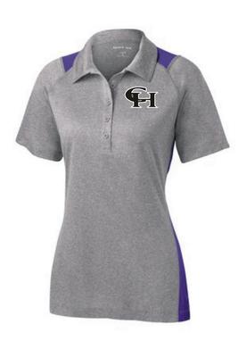  Sport- Tek Ladies Heather/Purple Colorblock Polo W/Logo