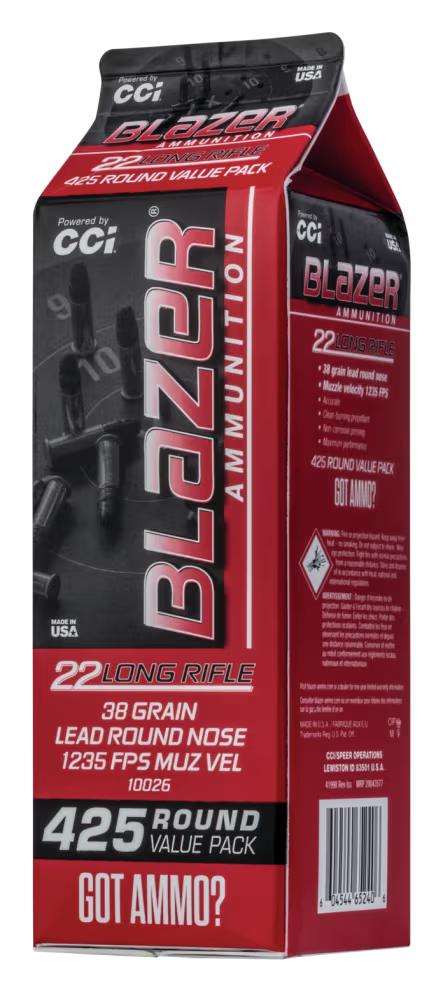 CCI Blazer .22 Long Rifle 38 Grain Rimfire Ammo Pour Pack