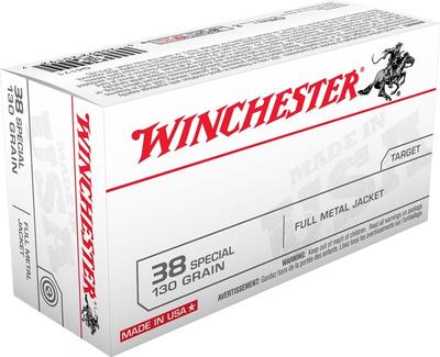 Winchester USA Brass .38 SPL 130-Grain 50-Rounds FMJ