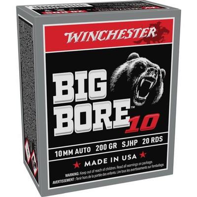 Winchester Big Bore 10mm Auto Ammo 200 Grain Semi-Jacketed Hollow Point Box of 20