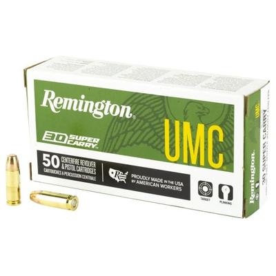 Remington UMC .30 Super Carry Ammunition, 50 Rounds FMJ 100Gr - R20015