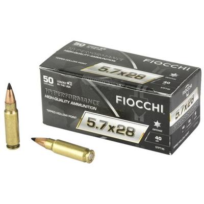 Fiocchi Hyperformance 5.7x28mm 40gr. Ammo, 50rds - 57PT40