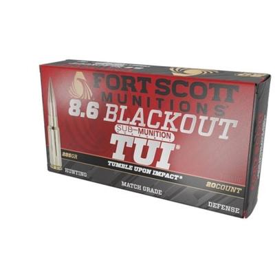 Fort Scott Munitions Tumble Upon Impact 8.6 Blackout 285 gr SCS 20rds Rifle Ammo for Maximum - 86BLK285SCV2SS