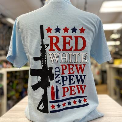 GABLE T - RED WHITE AND PEW -COMFORT COLORS