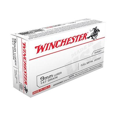 Winchester USA 9mm Ammo 147 Grain FMJ 50rds - USA9MM1