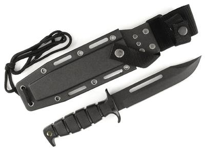 RUKO K1061A Combat Knife with Marine Corp-Style Rubber Handle and Molded ABS Sheath