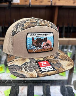 Gable Turkey Hat – Richardson 168P Printed 7-Panel Trucker -Realtree Advantage/Dk Khaki