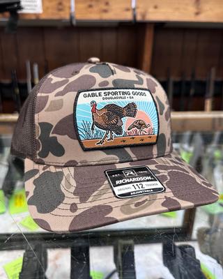 Gable Turkey Hat – Richardson 112 Trucker- Bark Duck Camo/Brown