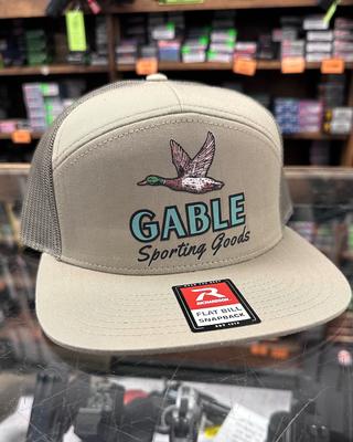 Gable Duck Hat - Richardson 168P Printed 7-Panel Trucker - Pale Khaki/Loden