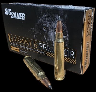 Sig Sauer Varmint & Predator, .223rem, 55gr Nosler Varmageddon, 20rd Box