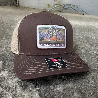 Gable Deer Fight Hat-Richardson 112 Trucker Cap-Brown/Khaki