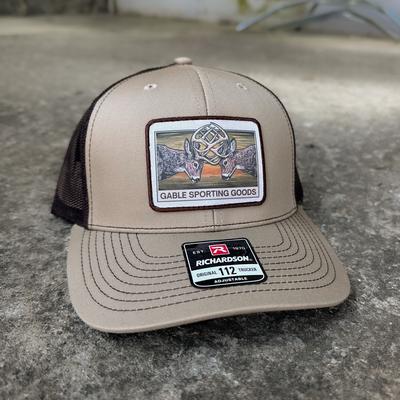 Gable Deer Fight Hat-Richardson 112 Trucker Cap-Khaki/Coffee