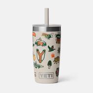 YETI RAMBLER JR. 10 OZ TUMBLER WITH SILICONE STRAW LID: CAPE SUMMER CAMP