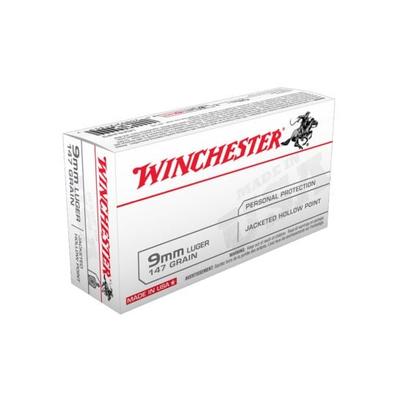 Winchester USA 9mm Ammo 147 Grain JHP, 50rds - USA9JHP2