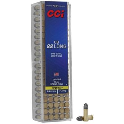 CCI Ammunition Specialty CB Brass .22 Long 29-Grain 100-Rounds LRN