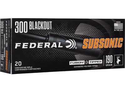 Federal Subsonic .300 Blackout 190-Grain Centerfire Ammunition - 20 Rounds