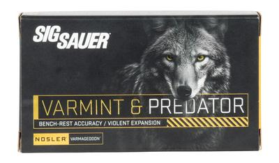 Sig Sauer Varmint & Predator .243win, 70gr Nosler Varmageddon, 20rd Box