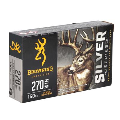 Browning Silver Series 270 Winchester Ammo 150 Grain Plated Soft Point - B192602701